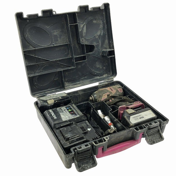 ☆中古品☆HITACHI 日立工機 18V コードレスインパクトドライバー WH18DKL バッテリ2個(3.0Ah) 充電器 ケース付 充電式134302 - 2