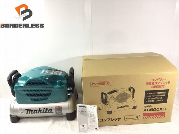 ☆未使用品☆ makita マキタ 常圧/高圧 エアコンプレッサ AC500XG 青/ブルー エアーコンプレッサー エアーツール119751 - 1