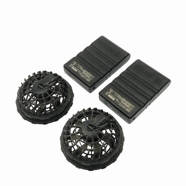 ☆中古品セット☆ BURTLE バートル 17V エアクラフトバッテリー AC300×2 ファンユニット AC310/311 黒 ファン/充電ケーブル117383 - 5