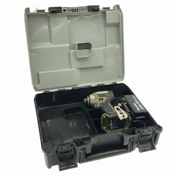 ☆中古品☆makita マキタ 18V 充電式インパクトドライバー TD173D オリーブ バッテリ1個(18V6.0Ah) ケース付 コードレス131847 - 2