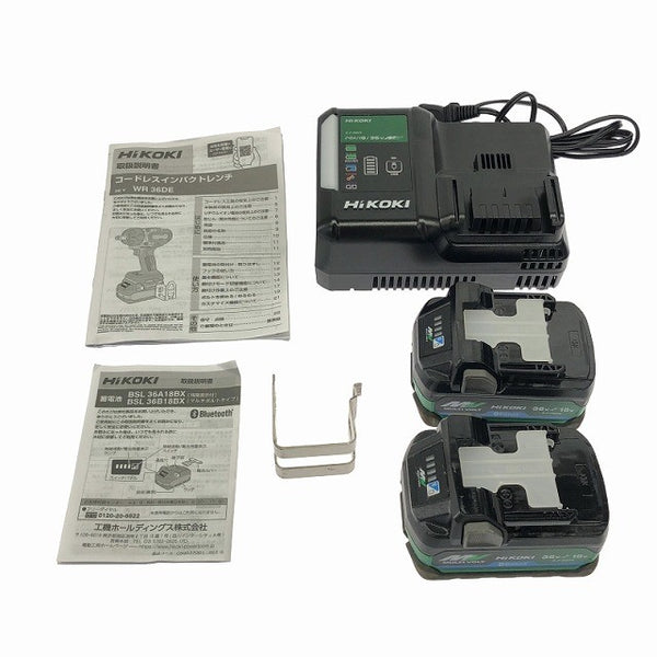 ☆中古品☆Hikoki ハイコーキ コードレスインパクトレンチ WR36DE(2XPSZ) バッテリ2個 充電器 ケース 締め付け工具118784 - 9
