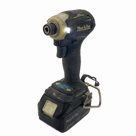 ☆中古品☆makita マキタ 18V 充電式インパクトドライバー TD172D 黒/ブラック バッテリ2個(18V3.0Ah) 充電器付 コードレス119260 - 0