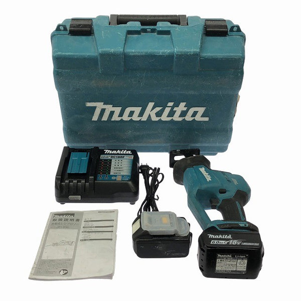 ☆中古品☆ makita マキタ 18V 充電式レシプロソー JR189DRGX 青/ブルー バッテリー2個(6.0Ah)充電器 ケース付129085 - 3