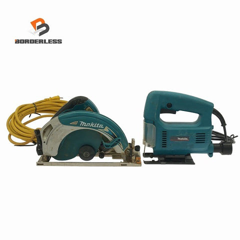 ☆中古品セット☆makita マキタ 100V 190mm マルノコ 5837BA ジグソー 4323 コード式 丸のこ 電気のこぎり DIY 木工用133853