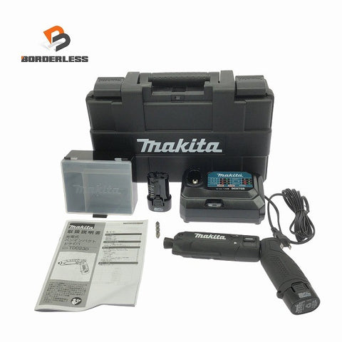 ☆未使用品☆makita マキタ 7.2V 充電式ペンインパクトドライバー TD023DSHXB 黒/ブラック バッテリ2個(1.5Ah) 充電器 ケース付128975