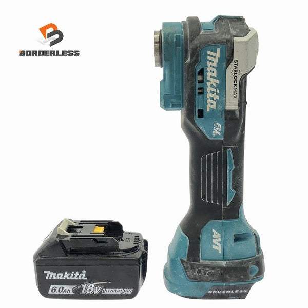 ☆中古品☆makita マキタ 18V 充電式マルチツール TM52D バッテリ1個(18V 6.0Ah)付 コードレス カットソー 研削130882 - 1