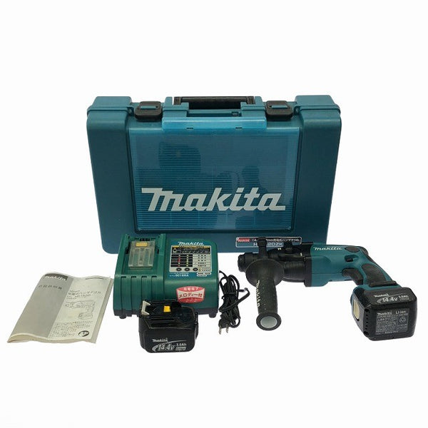 ☆中古品☆makita マキタ 14.4V 16mm 充電式ハンマドリル HR162DRFX バッテリー2個(14.4V 3.0Ah) 充電器 ケース付129891 - 3