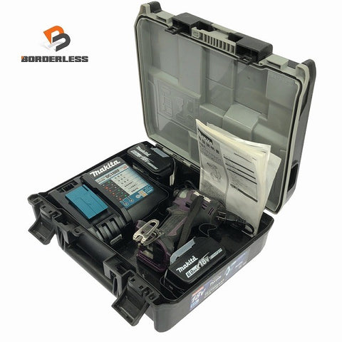 ☆比較的綺麗です☆makita マキタ 18V 充電式インパクトドライバ TD173DGXAP バッテリー2個(18V 6.0Ah) 充電器付き123463