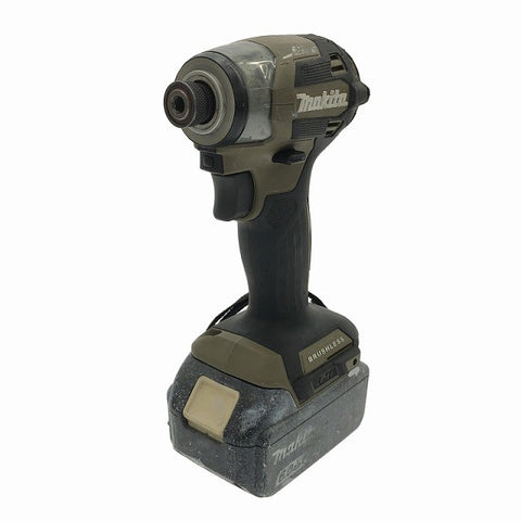 ☆中古品☆makita マキタ 18V 充電式インパクトドライバ TD173DRGXO オリーブ バッテリー2個(18V 6.0Ah) 充電器付119122 - 0