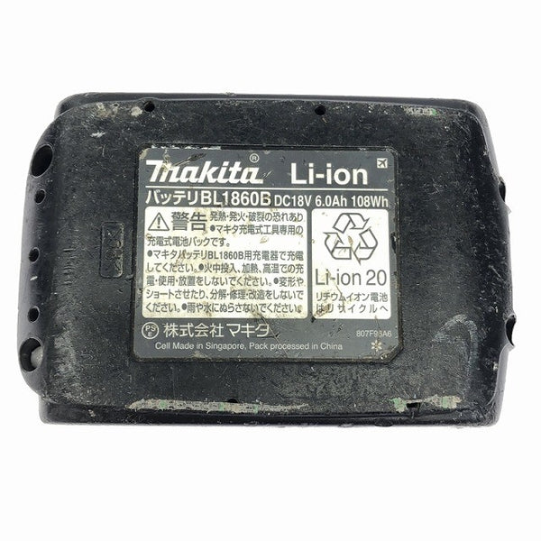 ☆中古品2点セット☆makita マキタ 18V 6.0Ah 純正リチウムイオンバッテリー BL1860B 急速充電器 DC18RF116857 - 10