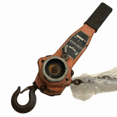 ☆中古品2個セット☆ LEVER BLOCK レバーブロック 1t/トン/ton チェーンブロック 荷締機 吊り上げ 牽引135851 - 0