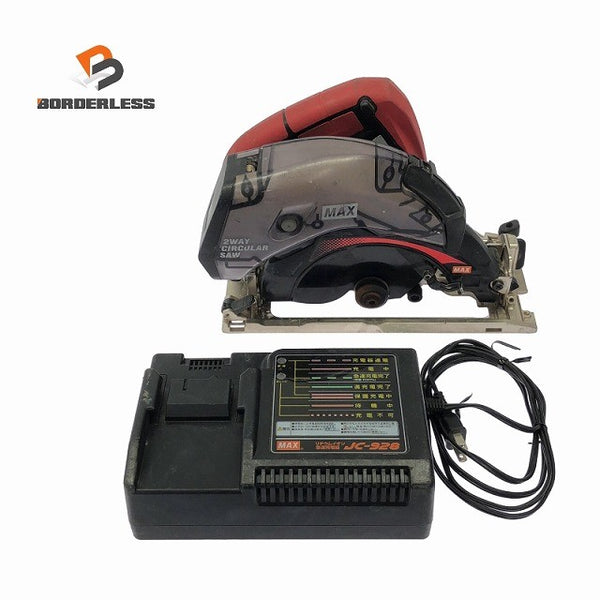 ☆中古品☆MAX マックス 18V 165mm 防じん兼用 充電式丸のこ PJ-CS61CDP バッテリ1個(5.0Ah) 充電器付 コードレス マルノコ118345 - 1