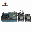 ☆中古品3点セット☆makita マキタ 40Vmax 2.5Ah 純正 リチウムイオンバッテリー2個 BL4025 急速充電器 DC40RA リチウムイオン電池134006 - 1