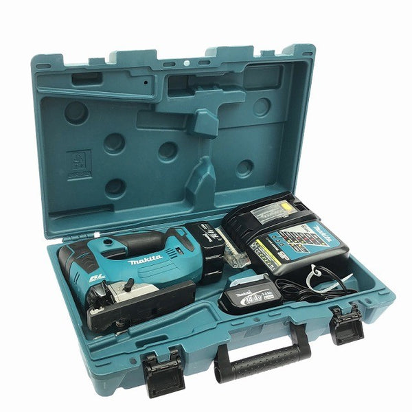 ☆比較的綺麗☆makita マキタ 14.4V 充電式ジグソー JV142D バッテリ2個(3.0Ah) 充電器 ケース付 電気のこぎり 電動ノコギリ137146 - 2