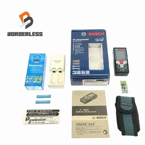☆比較的綺麗☆BOSCH ボッシュ レーザー距離計 GLM50CJ 測量 デジタル 計測器 電動工具 充電式電池セット付114257