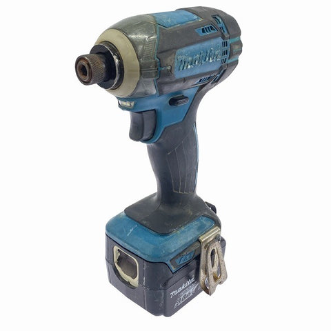 ☆中古品☆makita マキタ 14.4V 充電式インパクトドライバー TD138D 青/ブルー バッテリ1個(14.4V 3.0Ah) 充電器付 電動工具 - 0