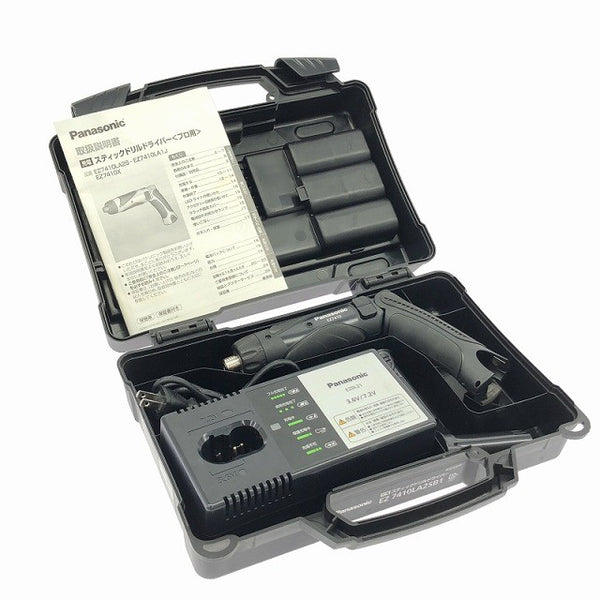 ☆比較的綺麗☆Panasonic パナソニック 3.6V 充電スティックドリルドライバー EZ7410LA2SB1 黒 バッテリ2個(1.5Ah) 充電器 ケース120435 - 2