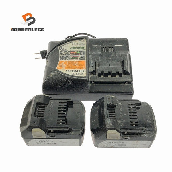 ☆中古品☆HITACHI 日立工機 リチウムイオン蓄電池 BSL1830×2 充電器付き 合計3点セット 電動工具120797 - 1