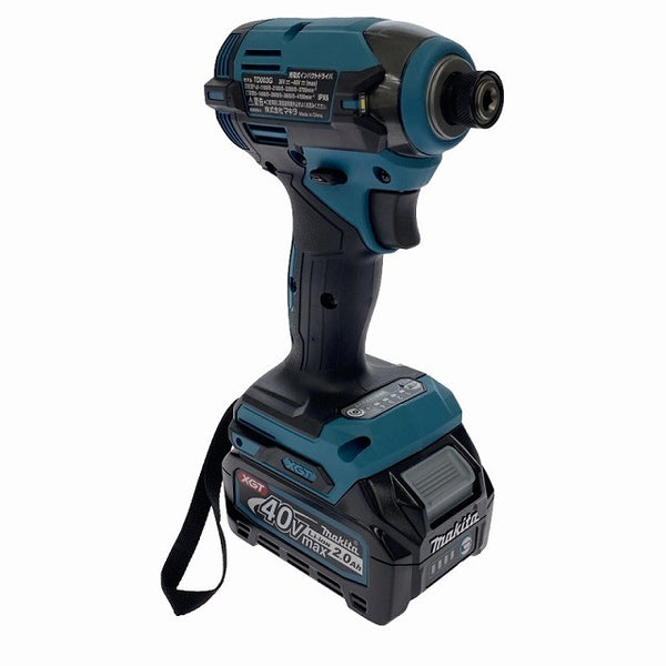 ☆未使用品☆makita マキタ 40Vmax 充電式インパクトドライバー TD003GRAX 青/ブルー バッテリー2個(2.0Ah) 充電器 ケース付129497 - 5