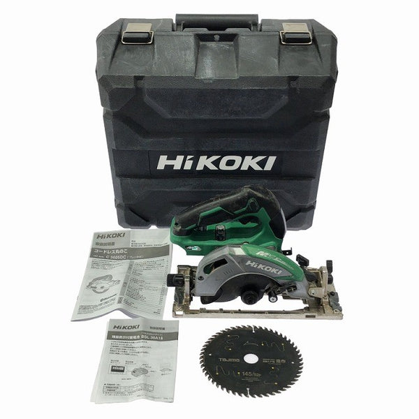 ☆中古品☆HiKOKI ハイコーキ 36V 147mm コードレス丸のこ C3605DC 本体＋ケース付 充電式 バッテリー式 マルノコ 丸ノコ 丸鋸122919 - 3