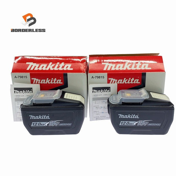 ☆未使用2個セット☆makita マキタ 18V 12.0Ah 純正 リチウムイオンバッテリー BL18120 A-79815 大容量 リチウムイオン電池 蓄電池129159 - 1