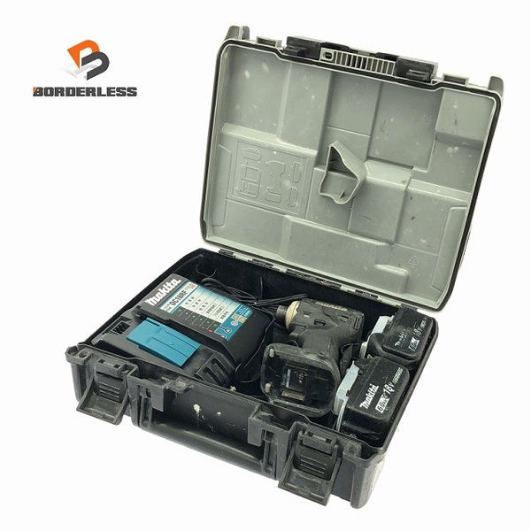 ☆中古品※コメント必読☆makita マキタ 18V 充電式インパクトドライバー TD172DRGXB バッテリ2個(BL1860B) 充電器 ケース付137923 - 1