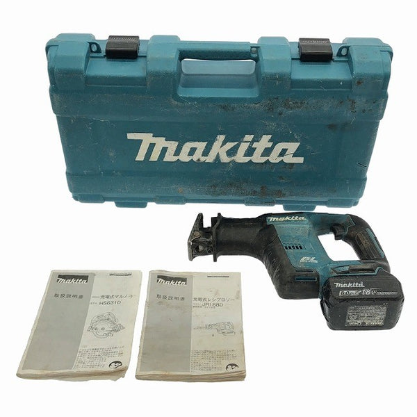 ☆中古品☆makita マキタ 18V 充電式レシプロソー JR188D バッテリ1個(18V6.0Ah) ケース付 コードレス セーバソー セーバーソー116741 - 3