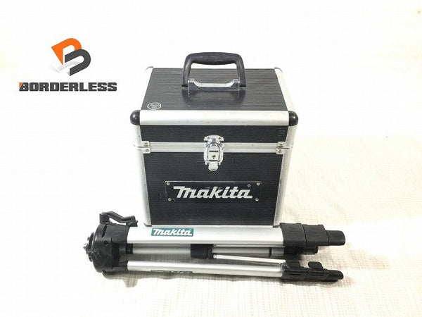 ☆中古品 makita マキタ 10.8V 充電式屋内･屋外兼用墨出し器 SK20GD 受光器 バッテリ1個 電池パック 三脚 ケース レーザー墨出し器125242 - 1