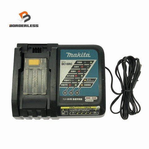 ☆中古品 makita マキタ 7.2V～18V用 純正 急速充電器 DC18RC リチウムイオンバッテリー用 リチウムイオン電池用 充電池用135316