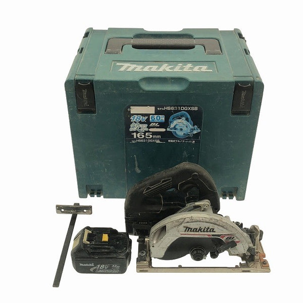 ☆中古品☆ makita マキタ 18V 165mm 充電式マルノコ HS631D 黒/ブラック 本体+バッテリー2個(3.0Ah/6.0Ah)+ケース丸鋸/丸のこ118474 - 3