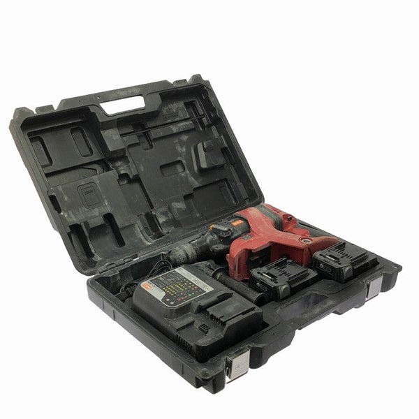 ☆中古品☆MAX マックス 25.2V 充電式ブラシレスハンマドリル PJ-R266-B2C/40A バッテリ2個(4.0Ah)充電器 ケース付 穴あけ加工128915 - 2