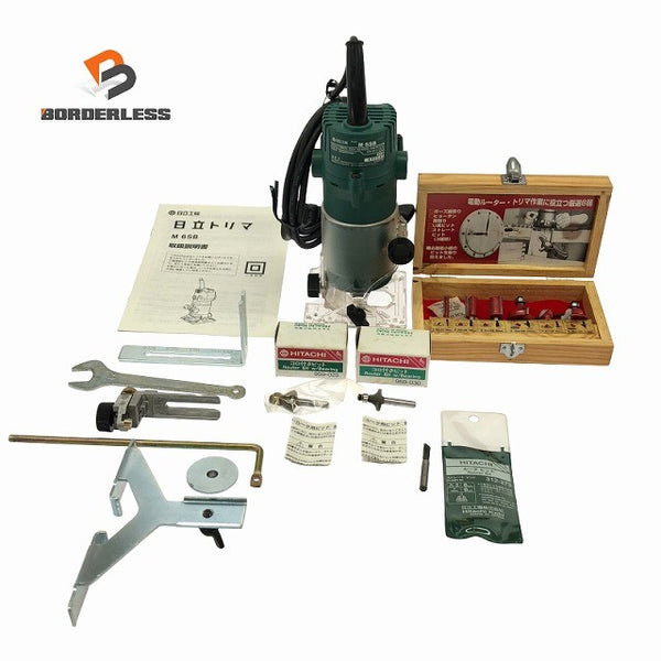 ☆中古比較的綺麗☆HITACIH 日立工機 100V トリマー M6SB コード式 木材加工 トリミング ルーター 穴あけ 切削 溝掘り 面取り131348 - 1