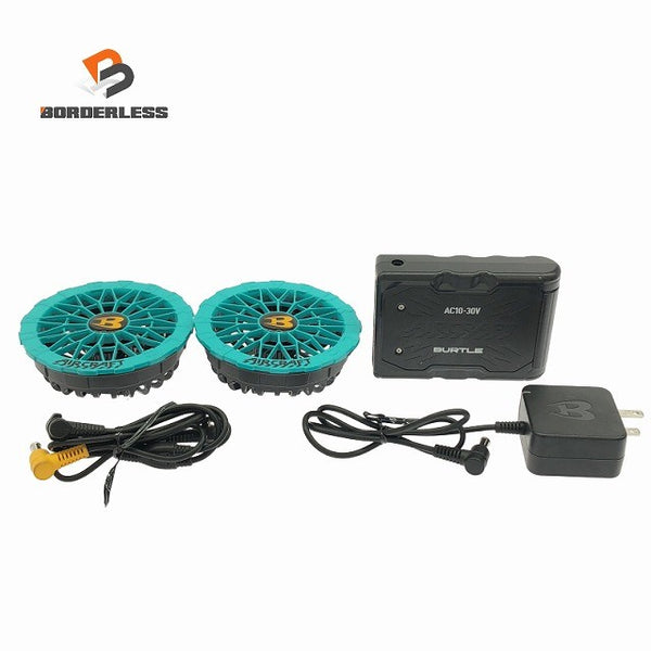 ☆中古品セット☆BURTLE バートル 30V エアークラフト専用バッテリー AC-10 黒 ファンユニット AC10-2 マーリン 2026年モデル136891 - 1