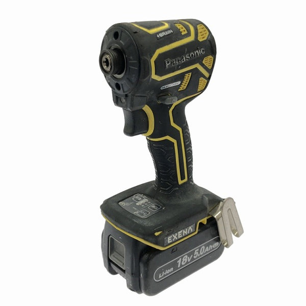 ☆中古品☆Panasonic パナソニック 18V 充電インパクトドライバー EZ1PD1J18D-Y 黄色 バッテリ2個(5.0Ah) 充電器 ケース付 充電式 - 4