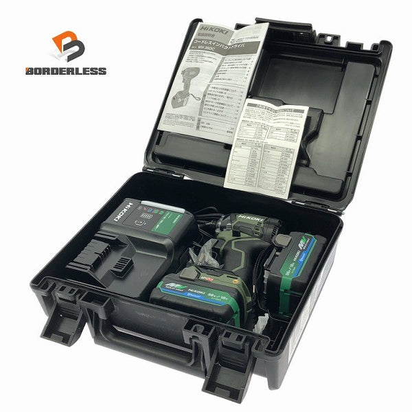 ☆未使用品☆HiKOKI ハイコーキ 36V コードレスインパクトドライバー WH36DC(2XPGSZ) フォレストグリーン フルセット 充電式130509 - 1