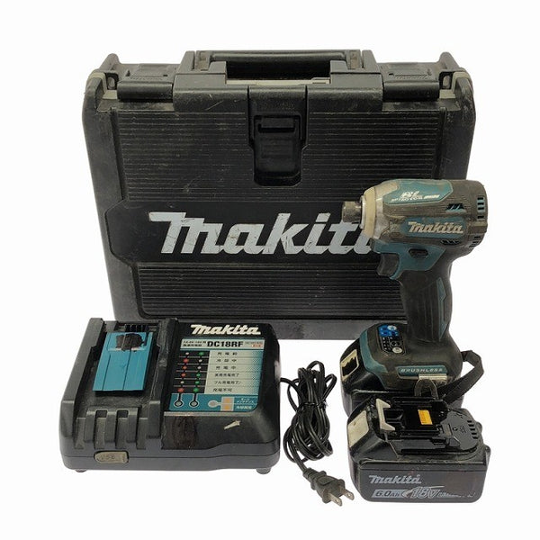 ☆中古品☆makita マキタ 18V 充電式インパクトドライバー TD171D 青/ブルー バッテリ2個(6.0Ah5.0Ah) 充電器 ケース付122930 - 3