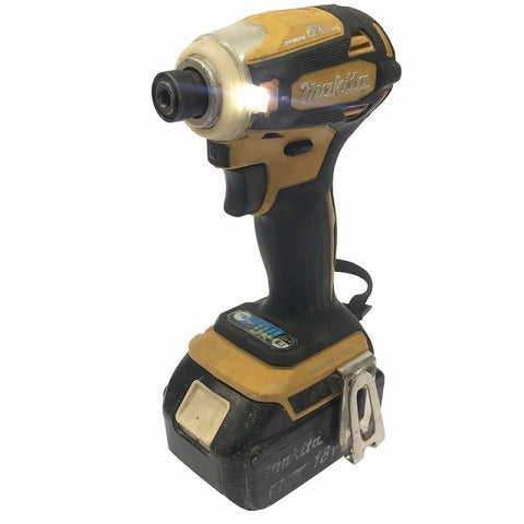☆中古品☆ makita マキタ 18V 充電式インパクトドライバー TD172D 黄色/イエロー 本体+バッテリー1個(6.0Ah)120406 - 0