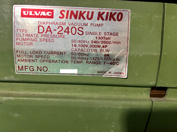 ☆中古品☆ULVAC アルバック 200V ドライ真空ポンプ DA-240S 業務用 電動工具130613 - 10
