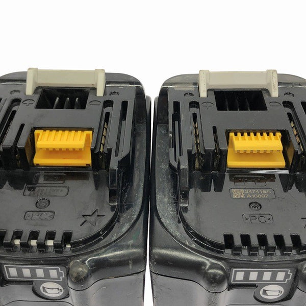 ☆中古品2個※15回と20回☆makita マキタ 18V 6.0Ah 純正 リチウムイオンバッテリー BL1860B 雪マーク 急速充電対応 残量表示付134784 - 8
