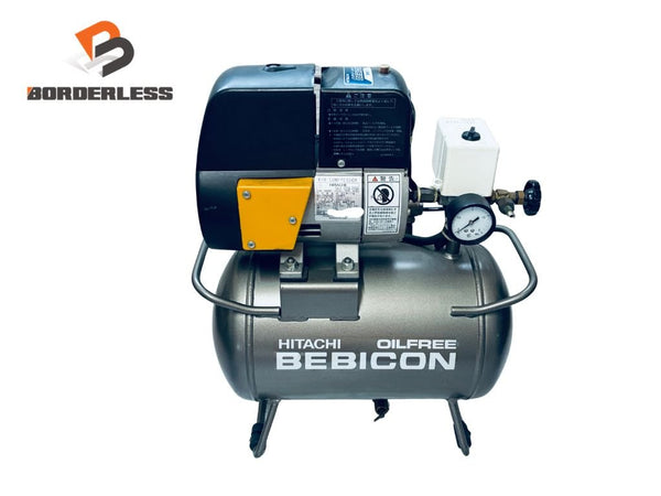 ☆中古品☆ HITACHI 日立 100V 常圧コンプレッサー  スーパーオイルフリーベビコン 0.2LP-7S BEBICON エアーコンプレッサー133605 - 1