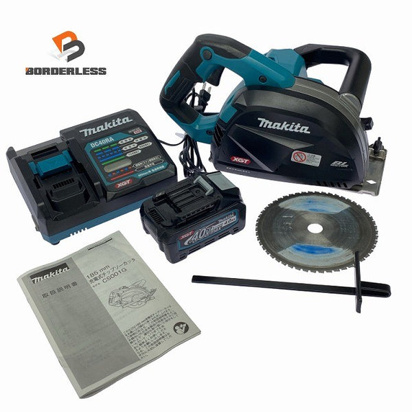 ☆比較的綺麗☆makita マキタ 40Vmax 185mm 充電式チップソーカッター CS001G バッテリ1個(4.0Ah) 充電器付 チップソー切断機129635 - 1