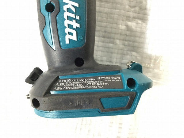 ☆中古品☆makita マキタ 14.4V/18V 充電式LEDワークライト ML807 本体のみ コードレス 現場ライト 作業ライト 作業灯 投光器129339 - 10