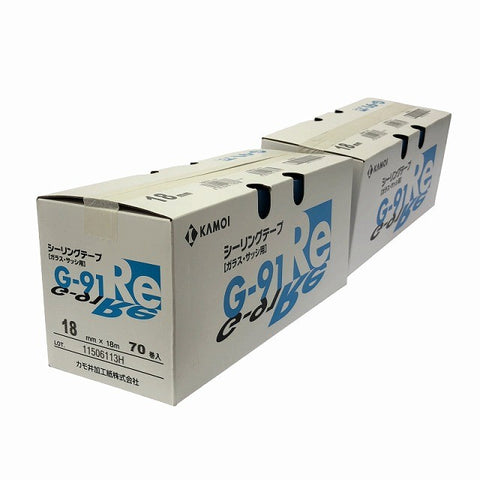 ☆未使用2ケースセット☆KAMOI カモ井加工紙 シーリングテープ G-91Re 18mm×18m 70巻 ガラス・サッシ用130467 - 0