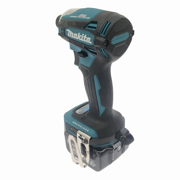 ☆中古極美品☆makita マキタ 14.4V 充電式インパクトドライバー TD162DRGX 青/ブルー バッテリ2個(6.0Ah) 充電器 ケース付135838 - 6