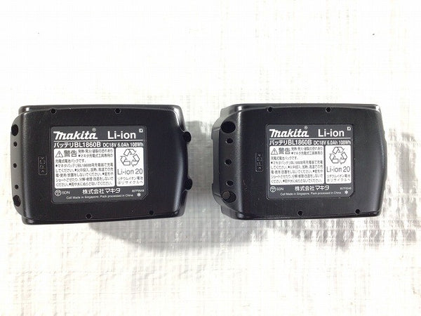 ☆未使用品2個セット☆makita マキタ 18V 6.0Ah 純正リチウムイオンバッテリー BL1860B 急速 残量 蓄電 LITHIUM-ION 雪/飛行機 116067116067 - 10
