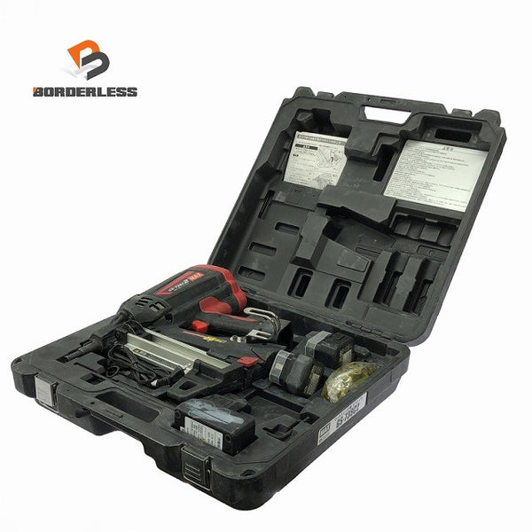 ☆中古品☆MAX マックス ガスネイラ GS-738C2 バッテリ2個(6V1.5Ah) 充電器 ケース付 充電式 ガス式鋲打ち機 ガスピンネイラ128608 - 1