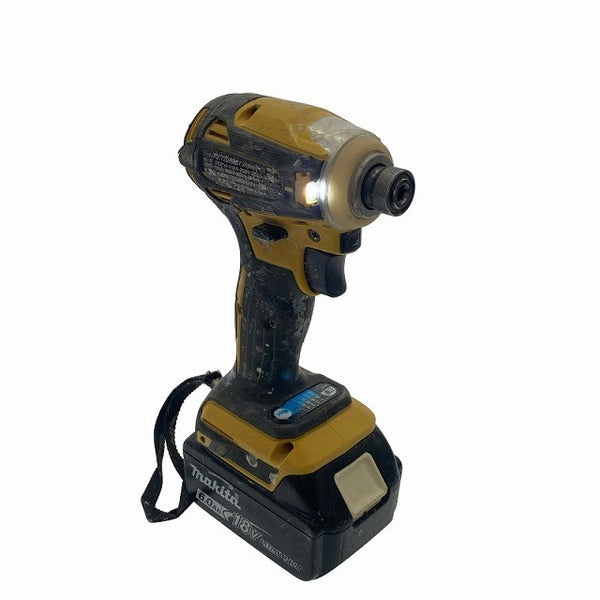 ☆中古品☆makita マキタ 18V 充電式インパクトドライバー TD172D 黄 バッテリ2個(18V6.0Ah) 充電器 ケース付 コードレス118952 - 5