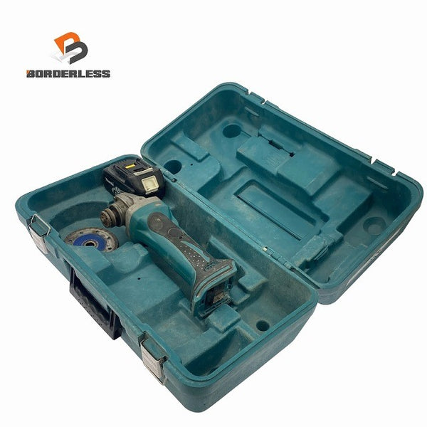 ☆中古品☆ｍakiat マキタ 18V 100mm 充電式ディスクグラインダ GA402D バッテリ1個(18V3.0Ah) ケース付き 研磨 サンダー119027 - 1