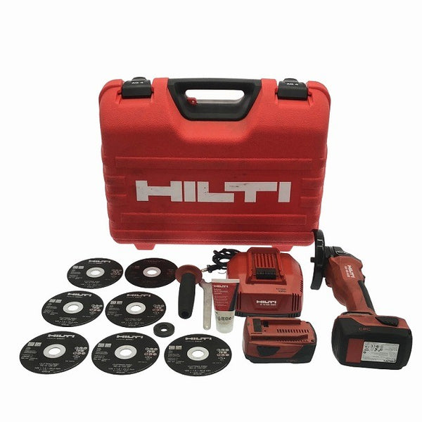 ☆中古品☆HILTI ヒルティ 22V 充電式アングルグラインダー AG 4S-A22-125 バッテリー2個（22V3.0Ah) 充電器 ケース付 - 3