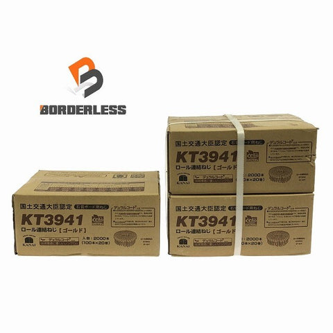 ☆未使用品3箱セット☆ KANAI カナイ 41ｍｍ KT3941 石膏ボード用 ロール連結ねじ ゴールド 100本×20巻 2000本入×3ケース(6000本)116940